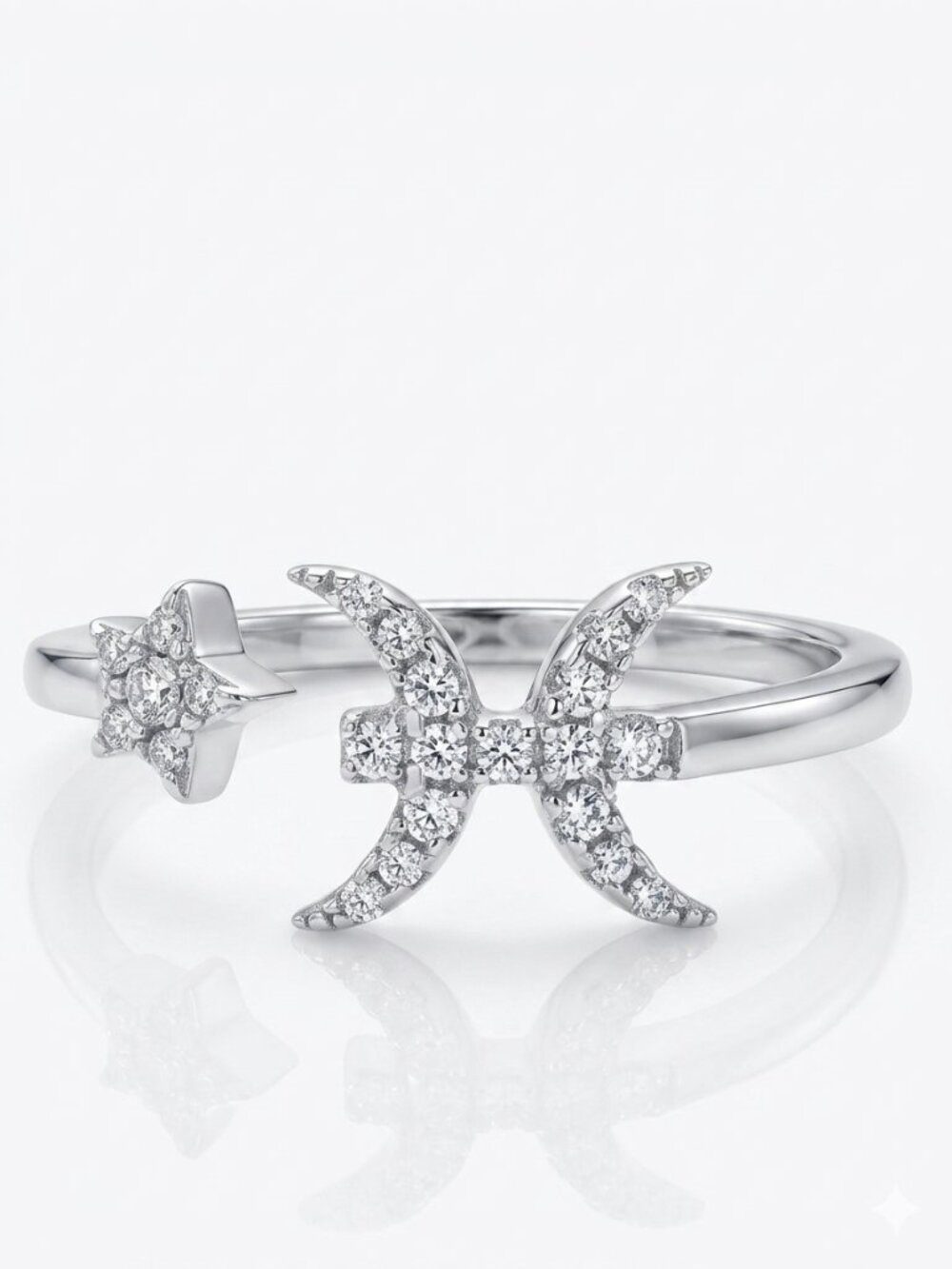 Pisces Zodiac Ring - 925 Sterling Silver